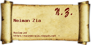 Neiman Zia névjegykártya